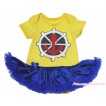 Yellow Baby Bodysuit Royal Blue Satin Pettiskirt & Red White Blue Anchor Print JS4671